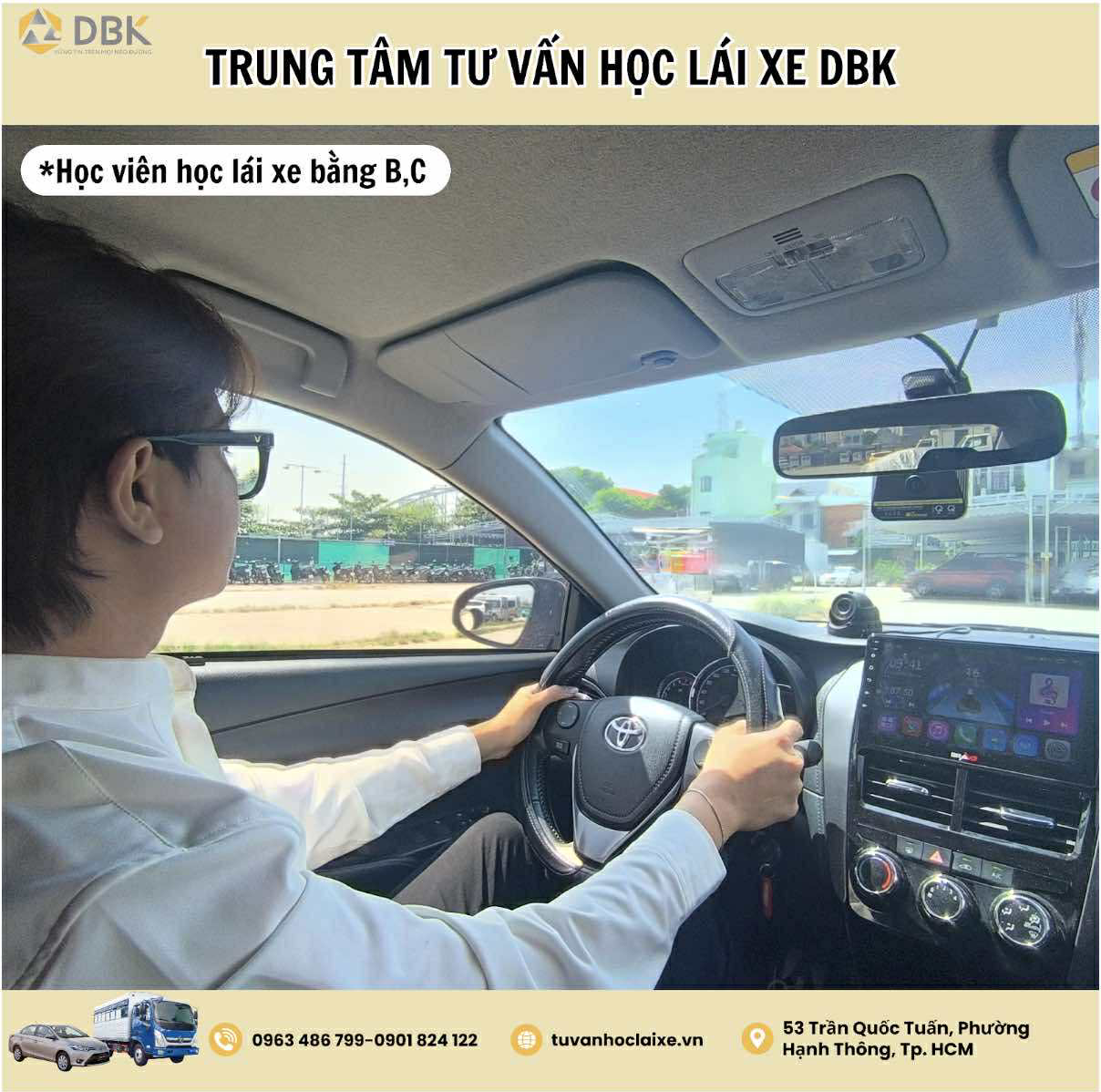 Đăng ký học lái xe ô tô với lịch học linh hoạt, thi sớm, đậu cao